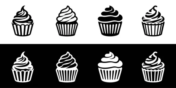 cupcake simgesi beyaz üzerine izole edilmiş