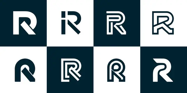 R harfi logo tasarım şablonu