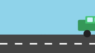 Düz dizaynlı araba yolu simgesi