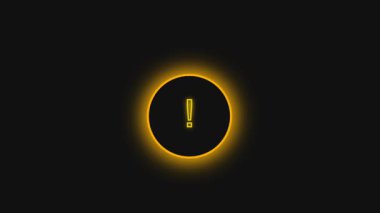 Parlayan siyah ve sarı daire işaretinin vektör çizimi