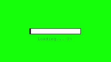 yeşil arkaplanda çubuk yükleniyor