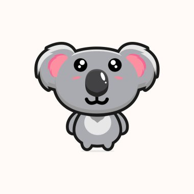 Şirin koala tasarımı karikatür serbest vektör, cdr, ai, svg vektör çizim grafik sanatı