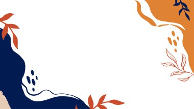 El çizimi yapraklı vektör illüstrasyonu