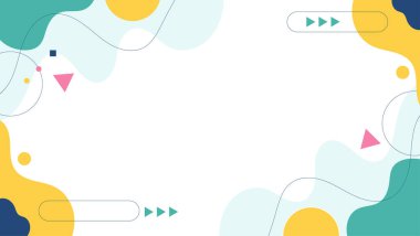 Oyuncu Geometrik Şekiller ve Sıvı Biçimli Renkli Soyut Arkaplan