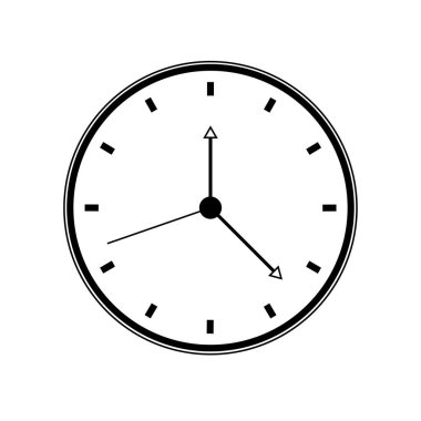 Analog saat simgesi tasarımı çizimi