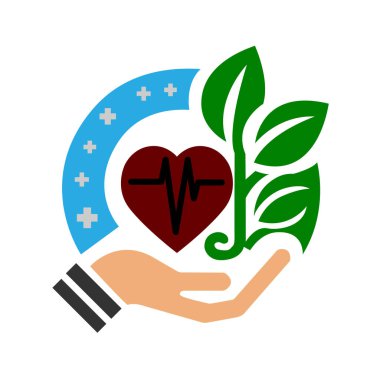 Sağlık, hastane, kalp, sağlıklı temalı simge tasarımı