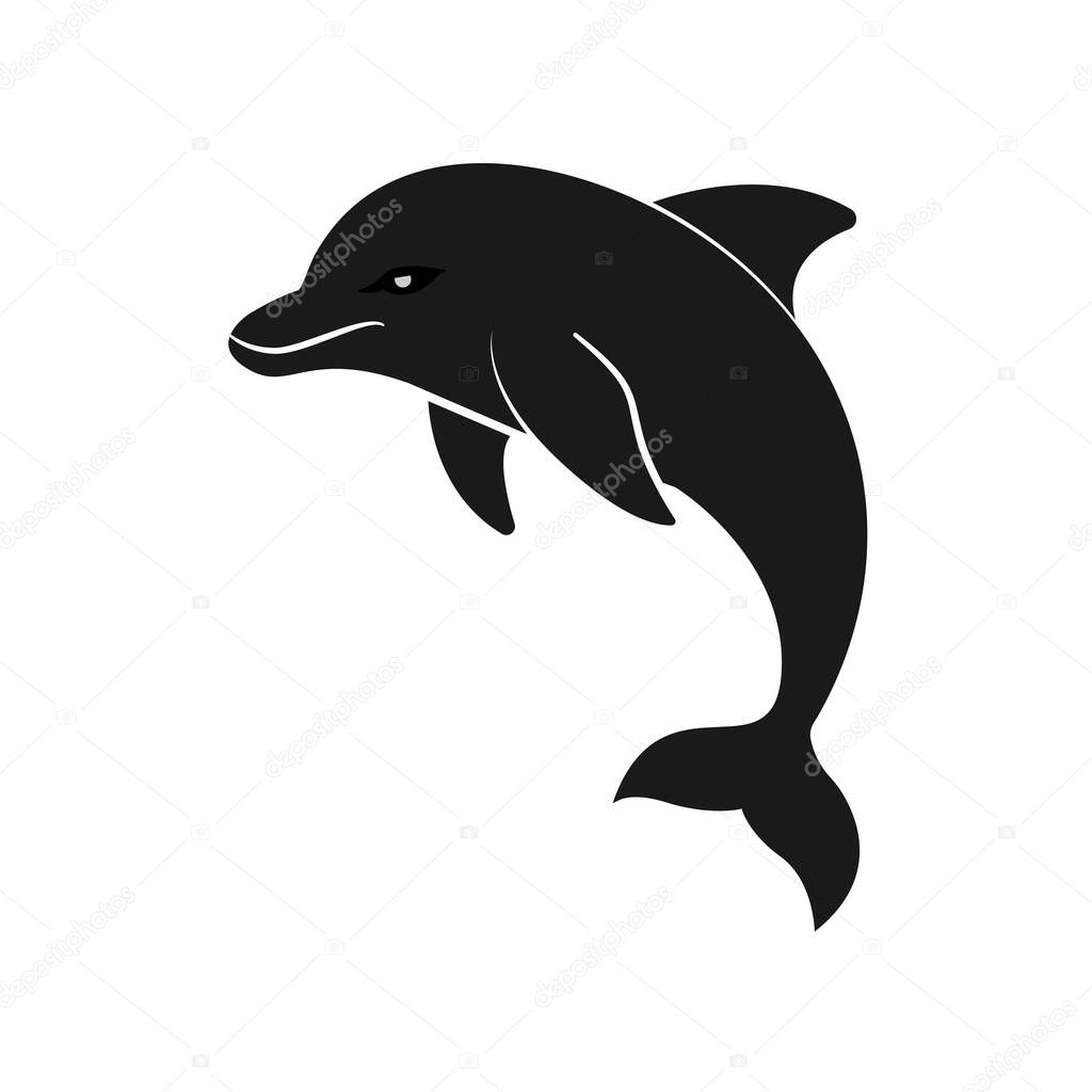Minimalist Dolphin Logo  Vector Silhouette of a Modern Marine Animal Design