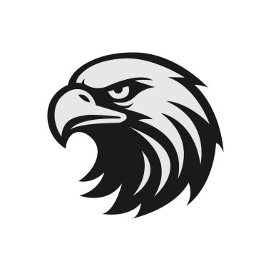 Vektör Kartal Kafa Logosu Kalın ve Modern Maskot Tasarımı