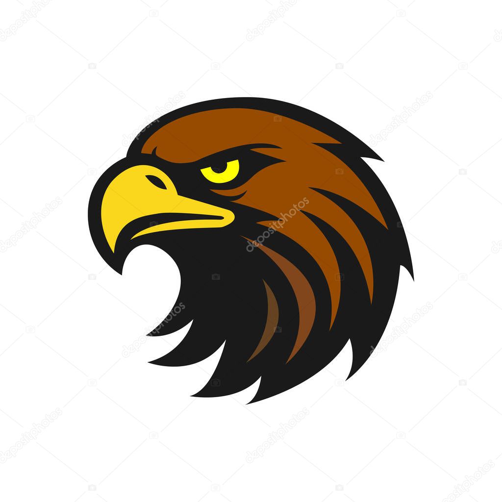 Colorful Eagle Head Logo  Vector Mascot Design