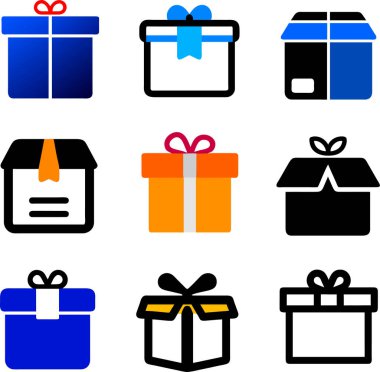 hediye kutusu simge seti