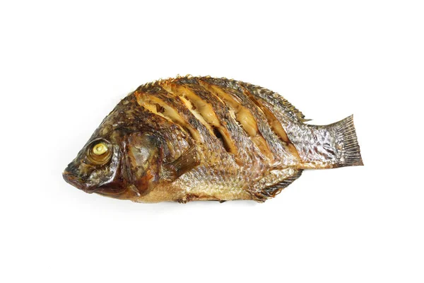 Gegrillter Tilapia Fisch Isoliert Auf Weißem Hintergrund — Stockfoto