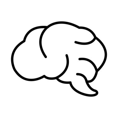 Minimalist Beyin Simgesi Özeti Basit Çizgi Sanatı İllüstrasyonu