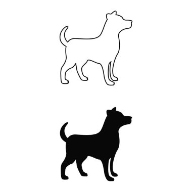 Ayakta Duran Labrador Köpeği Siyah Siluet Vektörü