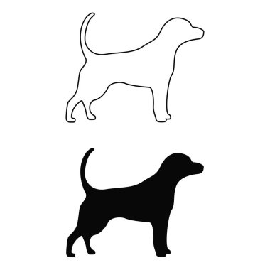 Ayakta Duran Labrador Köpeği Siyah Siluet Vektörü