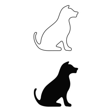 Oturan Labrador Köpeği Siyah Siluet Vektörü