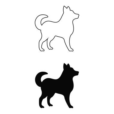 Ayakta Duran Labrador Köpeği Siyah Siluet Vektörü