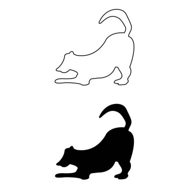 Oturan Köpek Siluet Vektörü: 124; Hayvan Hayvanı Clipart Tasarımı