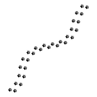 Paw Print Trail Illustration the Pet Paw Path Clipart Design