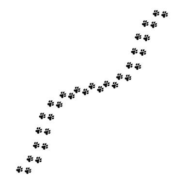 Paw Print Trail Illustration the Pet Paw Path Clipart Design