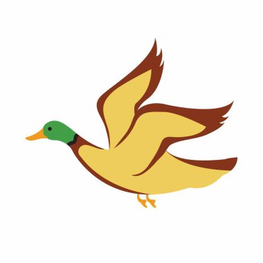 Uçan Ördek Siluet Vektörü: 124; Kuş Vahşi Yaşam Clipart Tasarımı