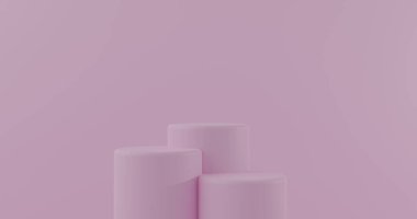 Pembe podyumlar Pembe arkaplan önünde oluşturulan 3D