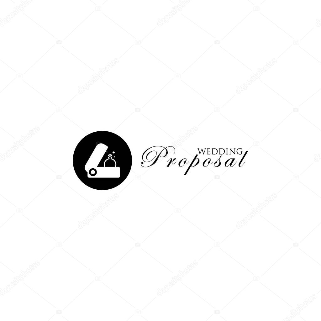 Creative weeding proposal logo design with unique concept premium vector