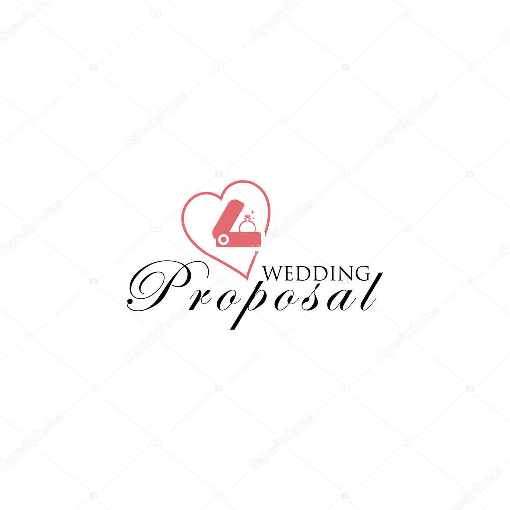 Creative weeding proposal logo design with unique concept premium vector