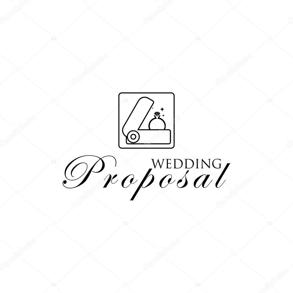 Creative weeding proposal logo design with unique concept premium vector