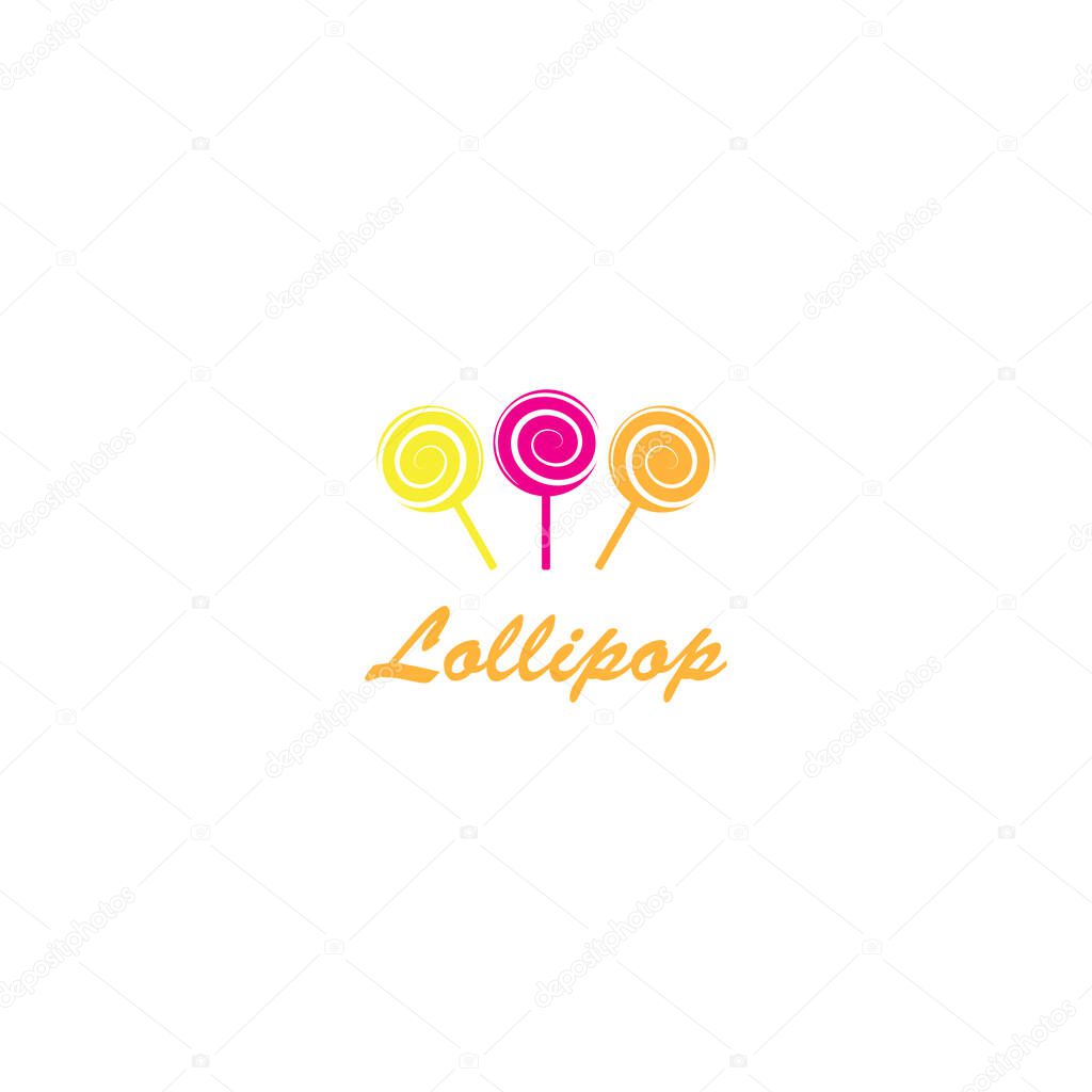 Unique Lollipop Candy Logo Vector Illustrations