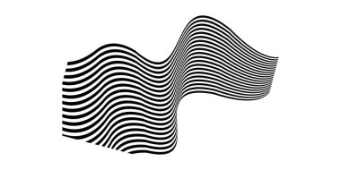 Soyut dalga çizgi dinamiği tasarımı 3d premium vektör