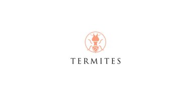 Benzersiz konsept premium vektörü olan basit termit logosu tasarımı