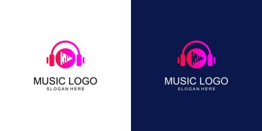 Eşsiz konsept, premium vektör ile yaratıcı müzik logosu tasarımı