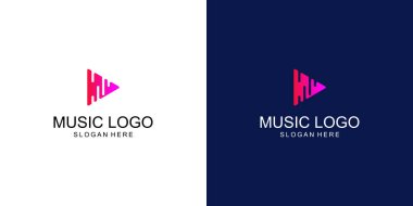 Eşsiz konsept, premium vektör ile yaratıcı müzik logosu tasarımı