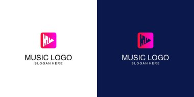 Eşsiz konsept, premium vektör ile yaratıcı müzik logosu tasarımı