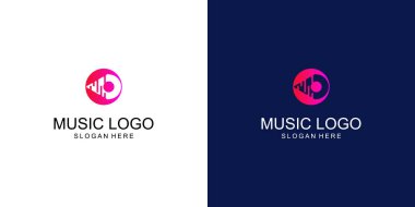 Eşsiz konsept, premium vektör ile yaratıcı müzik logosu tasarımı