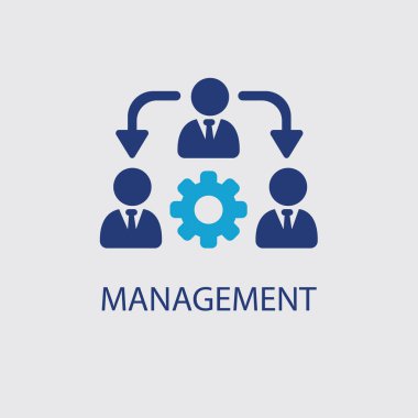 Yönetim Simgesi. Takım çalışması yönetim ikonu. İş ekibi. Bölük lideri, yönetici. Ortaklık simgesi. Organizasyon işgücü. Baba. Yönetim simgesi düz biçim izole edildi.