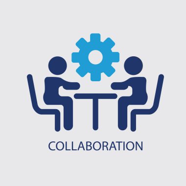 Taslak işbirliği simgesi basit vektör resmini izole etti