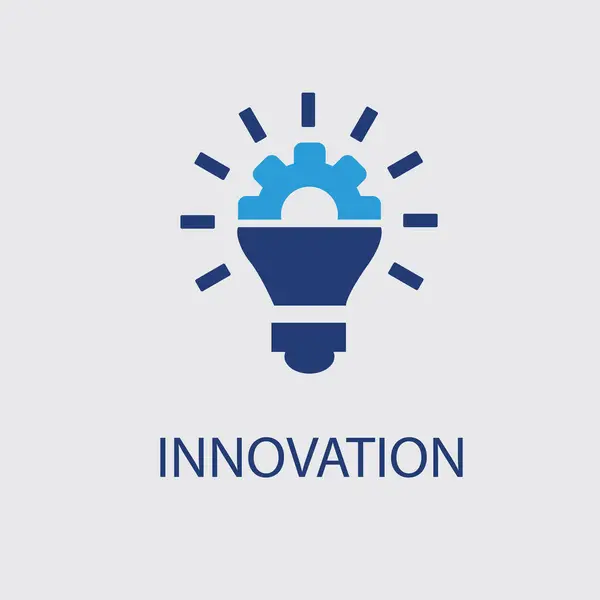 Yenilik simgesi. Dijital bozulma koleksiyonundan basit bir element. Şablonlar ve bilgi grafikleri için doldurulmuş İnovasyon simgesi