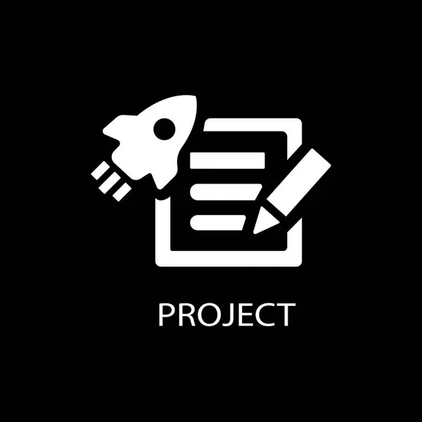 Yeni Proje simgesi özet biçimi. Logo için ince çizgi yaratıcı Yeni Proje simgesi, grafik tasarımı