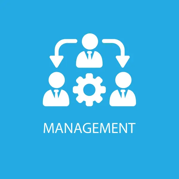 Yönetim Simgesi. Takım çalışması yönetim ikonu. İş ekibi. Bölük lideri, yönetici. Ortaklık simgesi. Organizasyon işgücü. Baba. Yönetim simgesi düz biçim izole edildi 