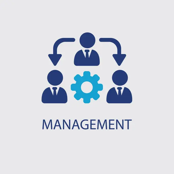 Yönetim Simgesi. Takım çalışması yönetim ikonu. İş ekibi. Bölük lideri, yönetici. Ortaklık simgesi. Organizasyon işgücü. Baba. Yönetim simgesi düz biçim izole edildi.
