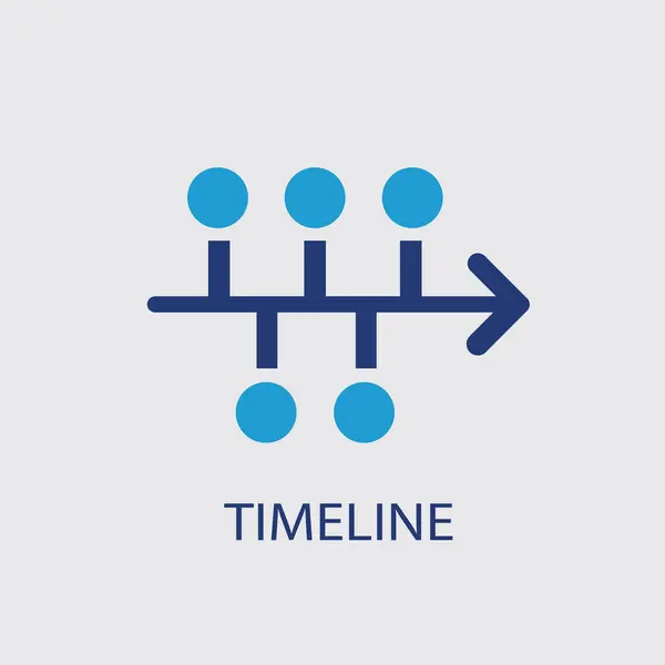 Zaman çizgisi simgesi vektör işareti ve izole zaman çizgisi logosu kavramı