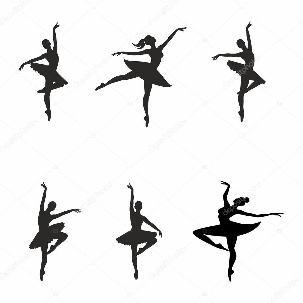 Elegant ballet dancer silhouette in graceful pose, perfect for dance-themed art, t-shirts, posters, and creative projects. Ideal for professionals, studios, and dance lovers.