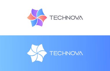 Technova Logosu Modern Soyut Teknoloji Logosu, Fütürist Dijital Yenilik Sembolü