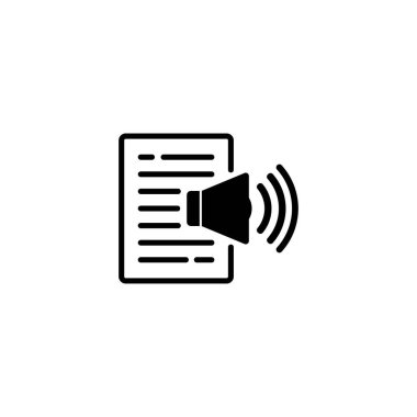 Metinden konuşma simgesine, vektör tasarım çizim logo şablonu