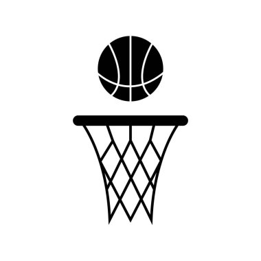 Basketbol potası simgesi vektör illüstrasyon logo şablonu.