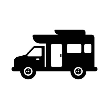 Yemek kamyonu simgesi vektör illüstrasyon logo tasarımı.