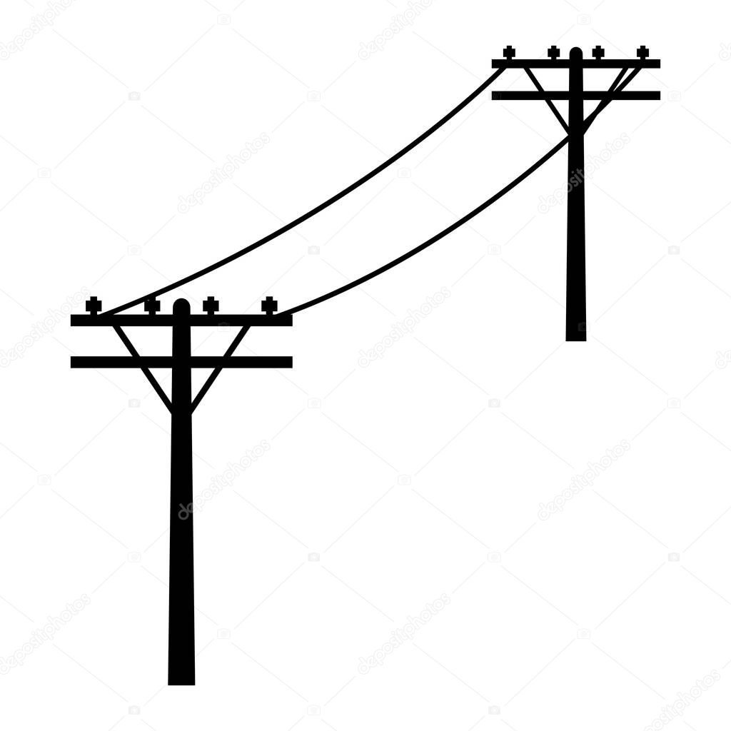 Electric pole icon vector illustration logo design