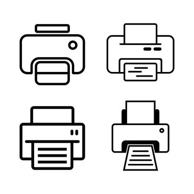 printer icon vector illustration logo design