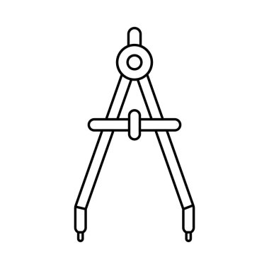Doğru Araç Mimarisi Pusula Simge Vektör Logo Şablonu Çizim Tasarımı